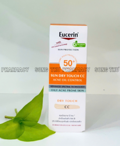 EUCERIN SUN DRY TOUCH CC OIL CONTROL SPF50+ - KEM CHỐNG NẮNG CHE KHUYẾT ĐIỂM (Có Màu)