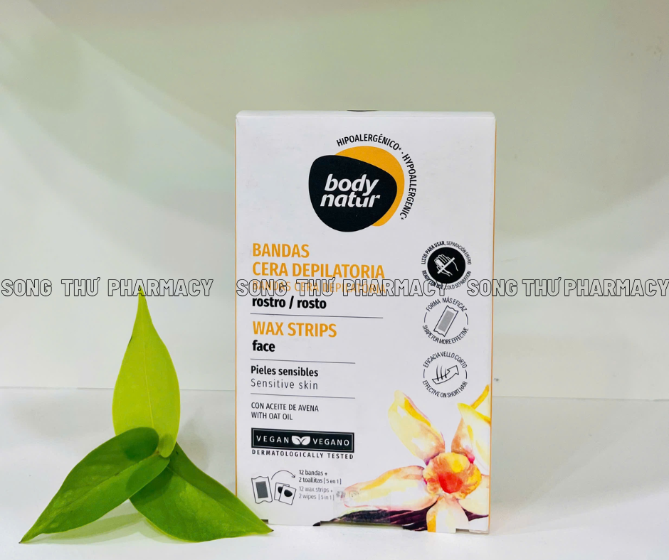BODY NATUR WAX STRIPS FACE SENSITIVE SKIN - BỘ MIẾNG DÁN TẨY LÔNG CHO VÙNG MẶT PHÙ HỢP VỚI DA NHẠY CẢM