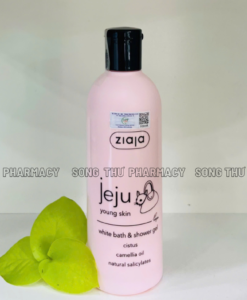 ZIAJA JEJU  WHITE BATH & SHOWER GEL - GEL TẮM CHỨA SALICYLIC TỰ NHIÊN GIÚP NGỪA MỤN, DƯỠNG ẨM