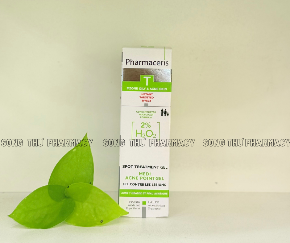 PHARMACERIS T MEDI ACNE POINTGEL - GEL CHẤM MỤN ĐẶC TRỊ TỔN THƯƠNG VI VIÊM 2% H2O2