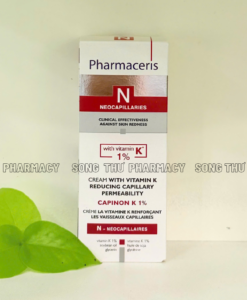 PHARMACERIS N CAPINON K 1% - KEM DƯỠNG PHỤC HỒI, GIẢM ĐỎ & MỜ MAO MẠCH CHUYÊN SÂU 