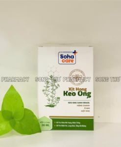 XỊT HỌNG KEO ONG SOHA CARE - GIẢM RÁT HỌNG, KHÀN TIẾNG, GIẢM HO LONG ĐỜM